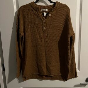 Cozy Brown Button-Up Women's Sweater